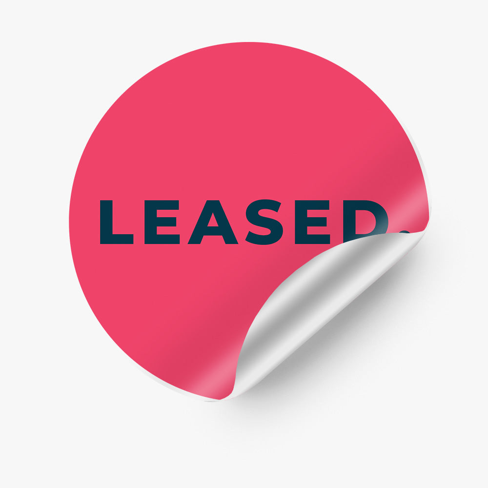 Leasing Sticker Leased Sticker (Round)- Flair Real Estate – Real Stickers