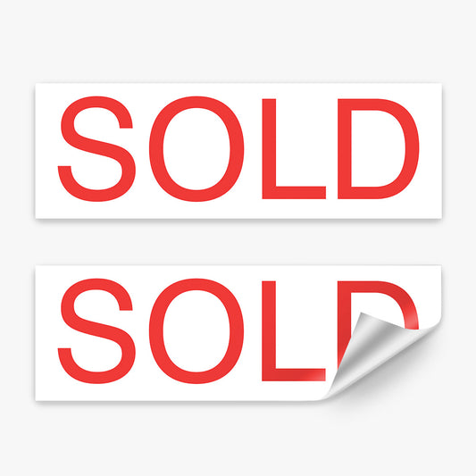 Generic Sold Sticker (Rectangle) - White-Red