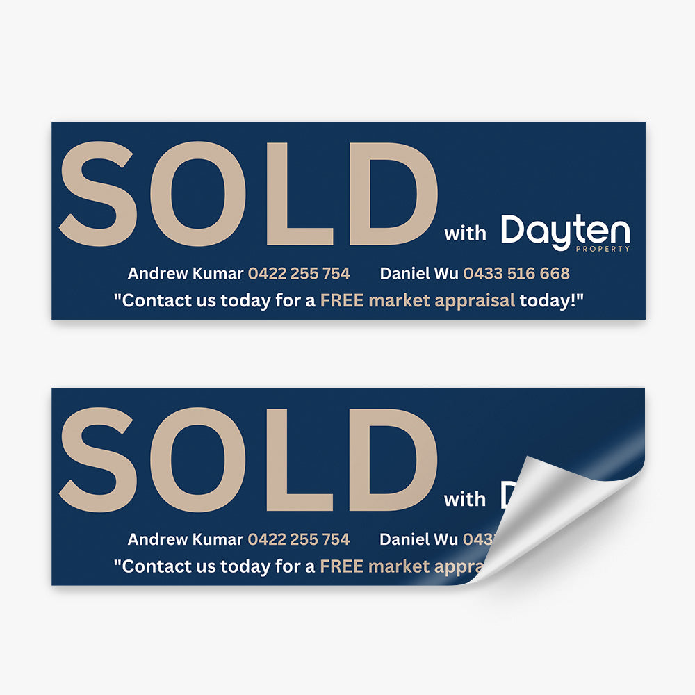 Property Sold Sticker SOLD Sticker (Rectangle) - Dayten Property – Real Stickers