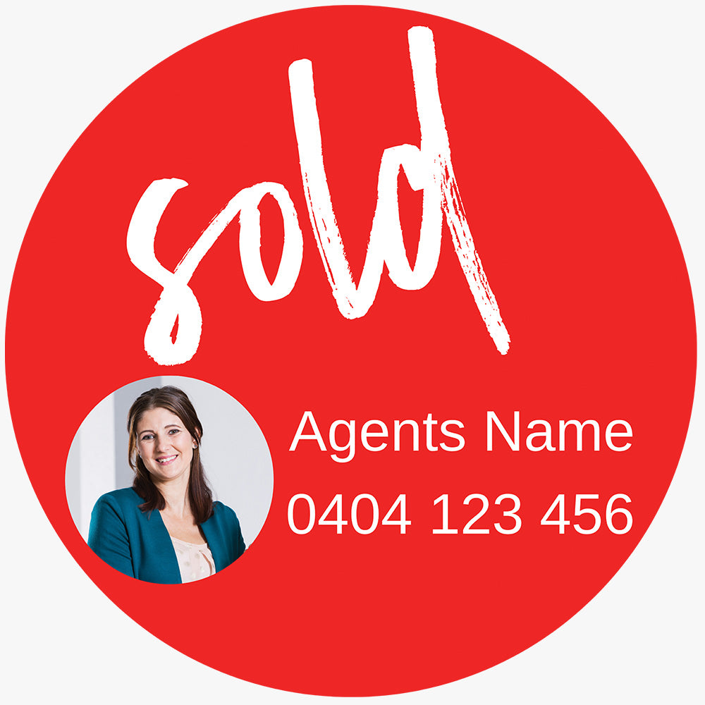 Custom Sold Sticker - Elders Real Estate (Round) – Real Stickers