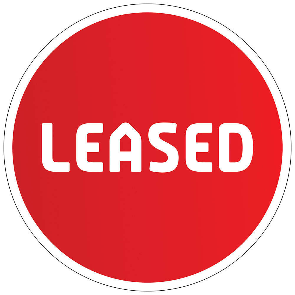 Leased Sticker (Round) - Red Gradient with White Border - Professionals