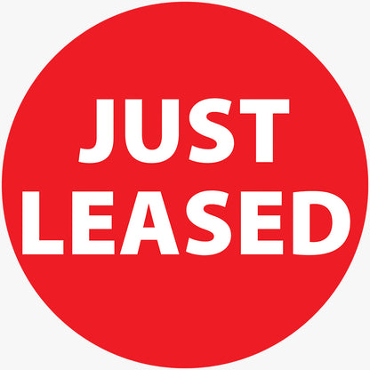 Generic JUST LEASED Sticker (ROUND) - Red: design artwork