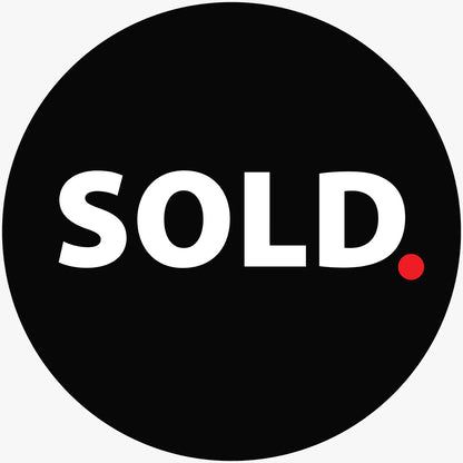 SOLD Sticker (Round) - Black with red dot: design artwork