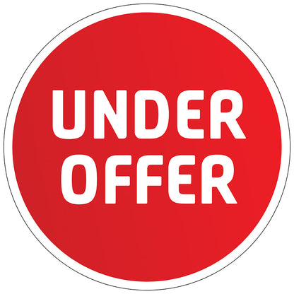 Under Offer Sticker (Round) - Red Gradient with White Border: design artwork