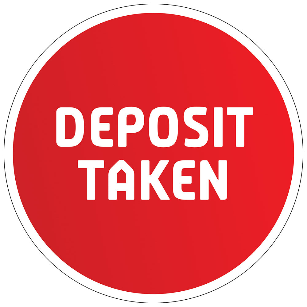 Deposit Taken Sticker (Round) - Red Gradient with White Border - Professionals