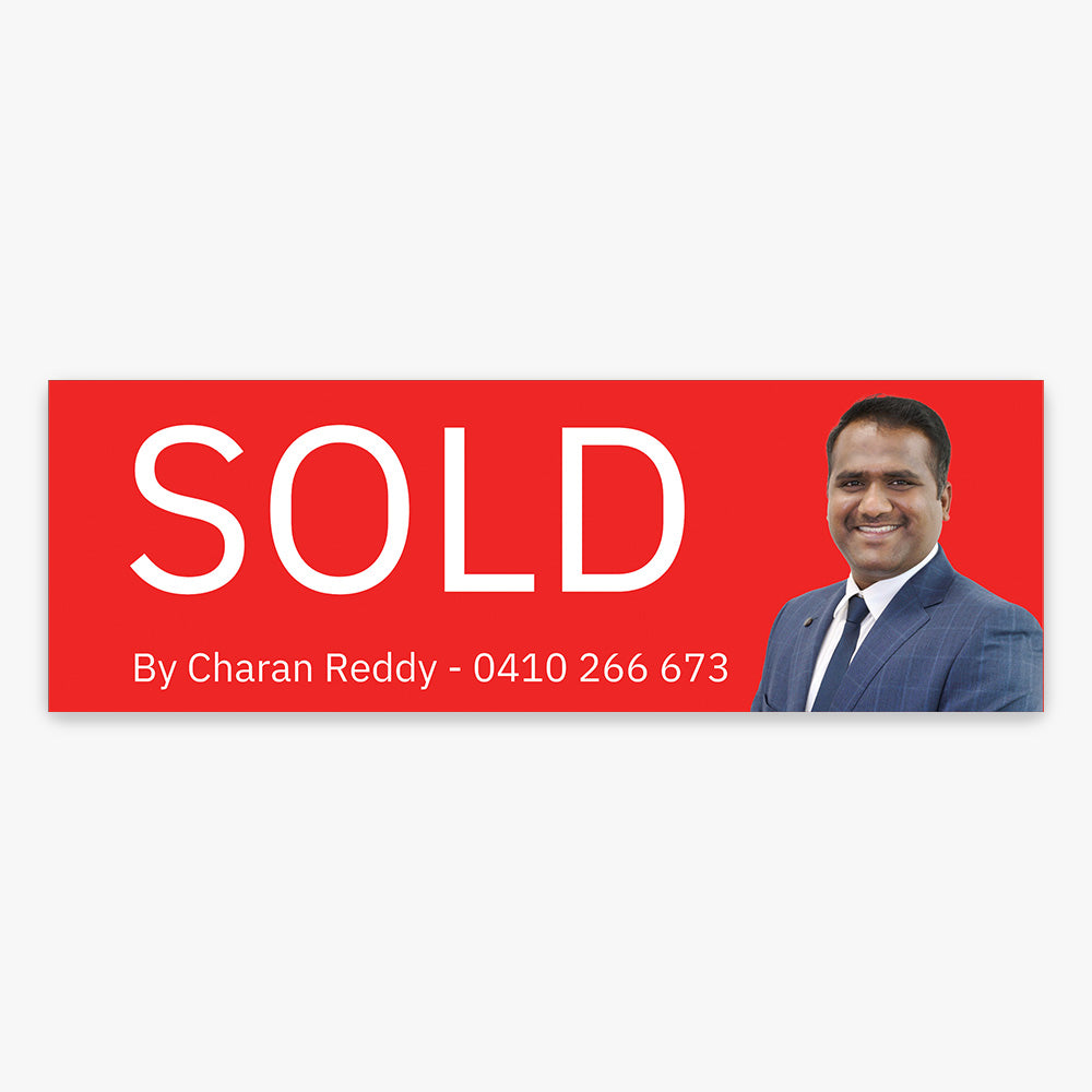 SOLD by Charan Reddy Sticker (Rectangle) - New Era Real Estate
