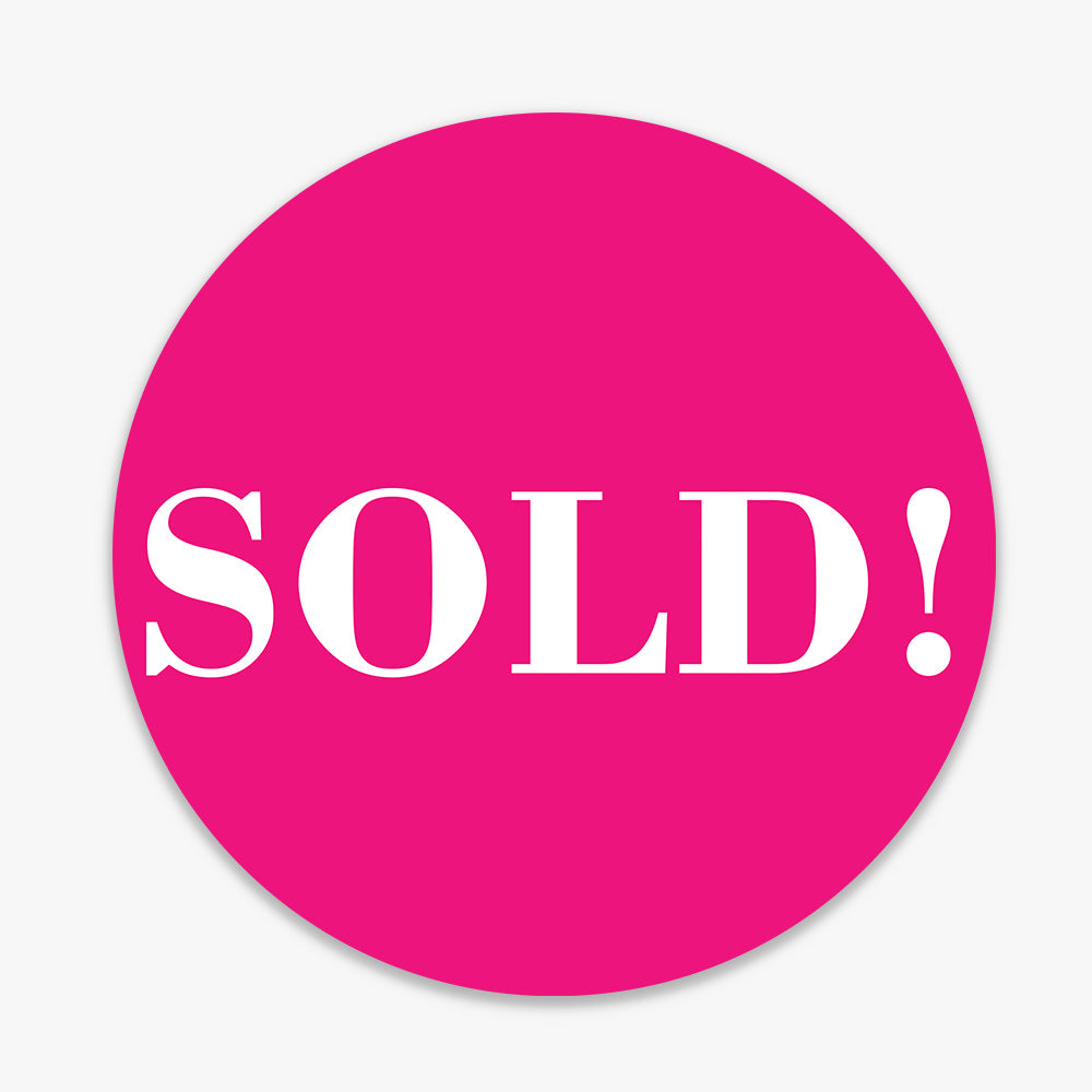 Sold Sticker (Round) - Pink_Bodoni