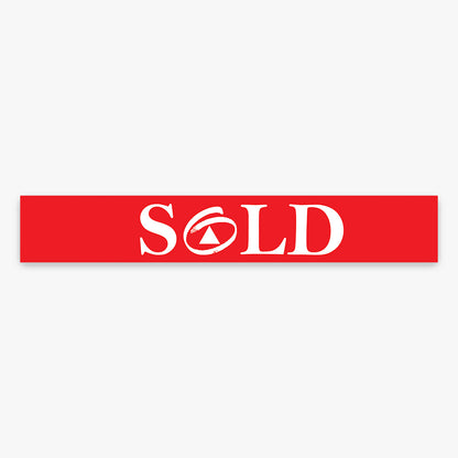 Sold Stickers - First National (Rectangle) - Slim shown on a real estate signboard