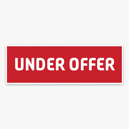 Under Offer Sticker (Rectangle) shown on a real estate signboard
