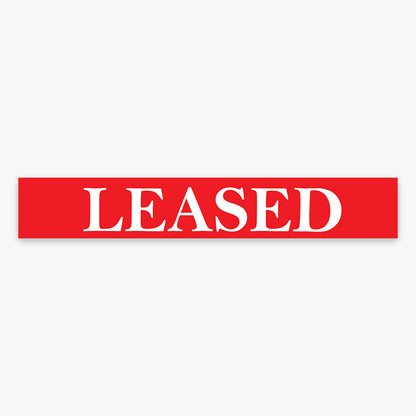 Leased Stickers - First National (Rectangle) - Slim shown on a real estate signboard