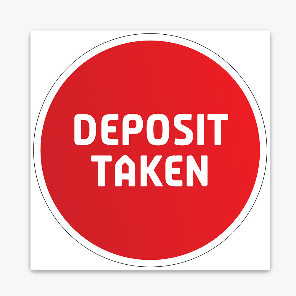 Deposit Taken Sticker (Round) - Red Gradient with White Border - Professionals