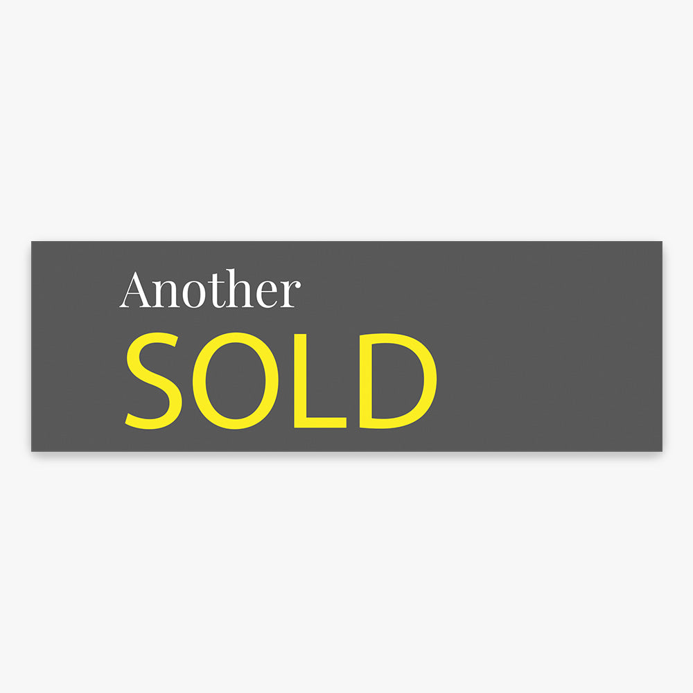 Sold Sticker With Dark Grey Background (Rectangle)