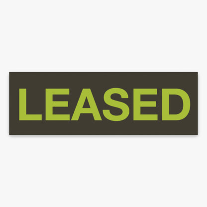 Leased Sticker (Rectangle) - Response shown on a real estate signboard