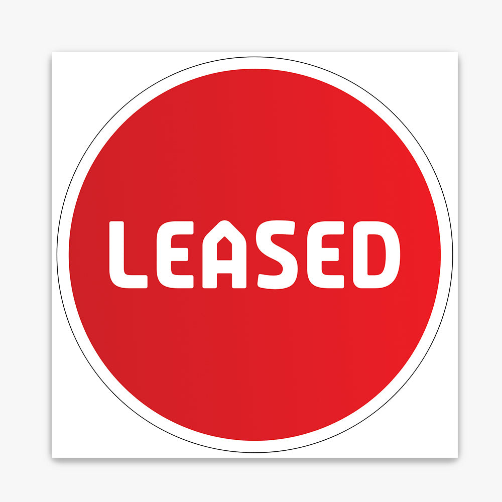 Leased Sticker (Round) - Red Gradient with White Border - Professionals