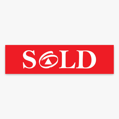 Sold Stickers - First National (Rectangle) Large shown on a real estate signboard
