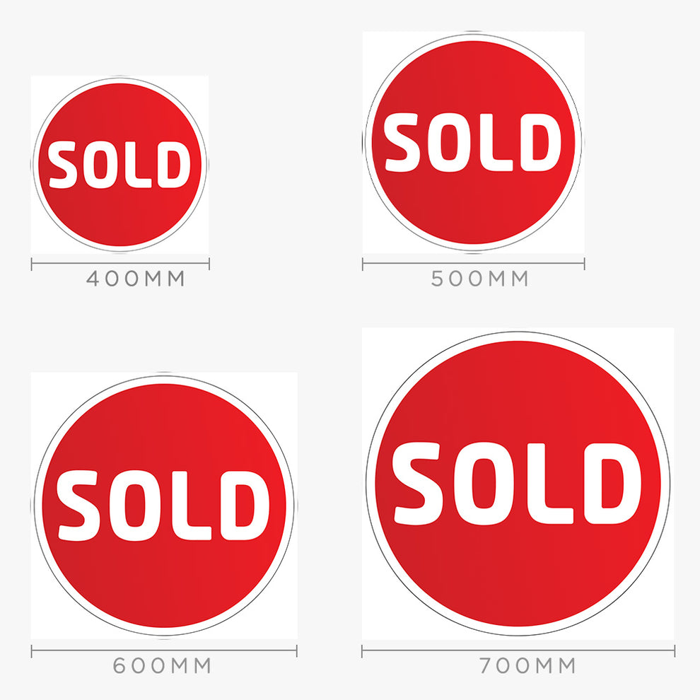 Sold Sticker (Round) - Red Gradient with White Border - Professionals ...