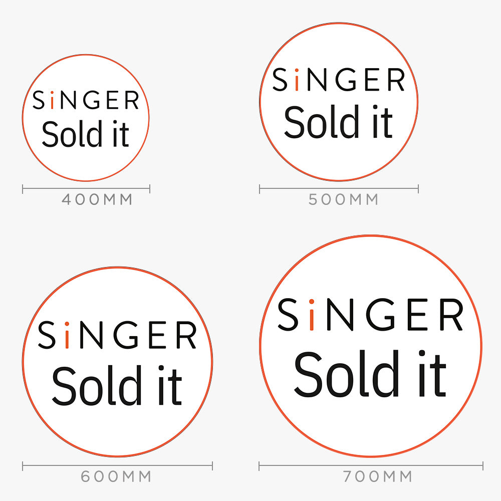 Sold Sticker (Round) - Singer Residential