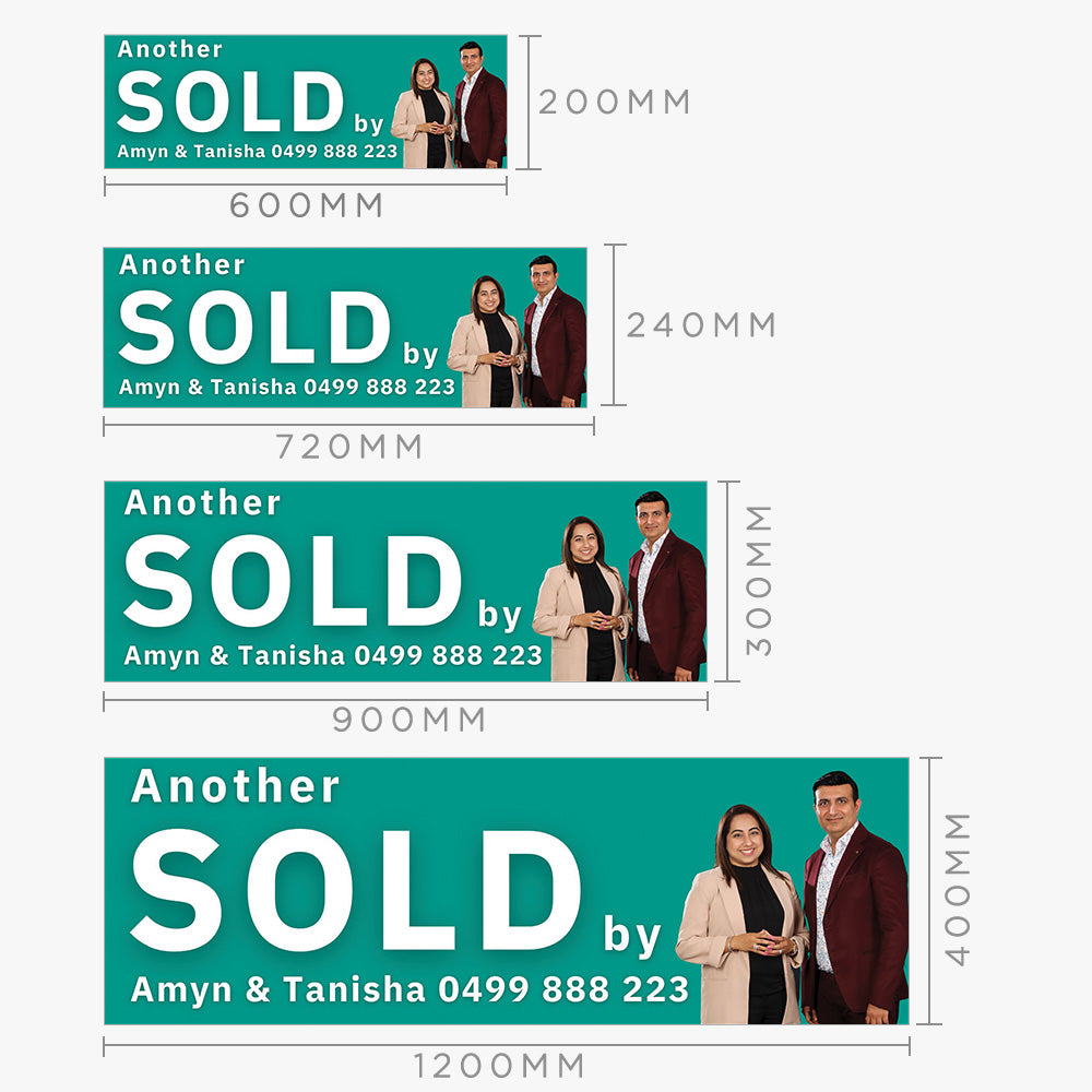 Custom Sold by Sticker (Rectangle) - Thank You Real Estate