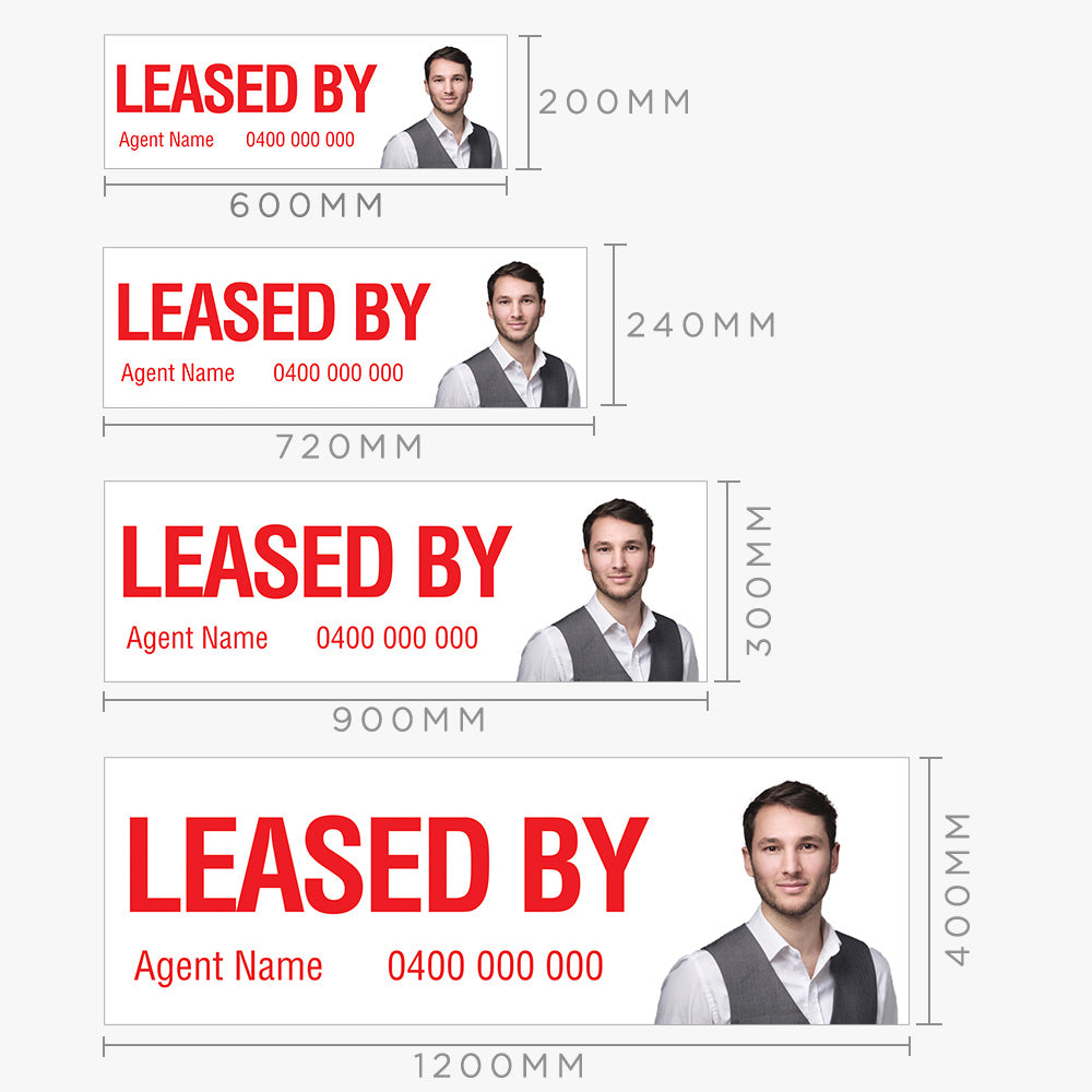 Leased By Sticker With Agent Photo (Rectangle) - PRD