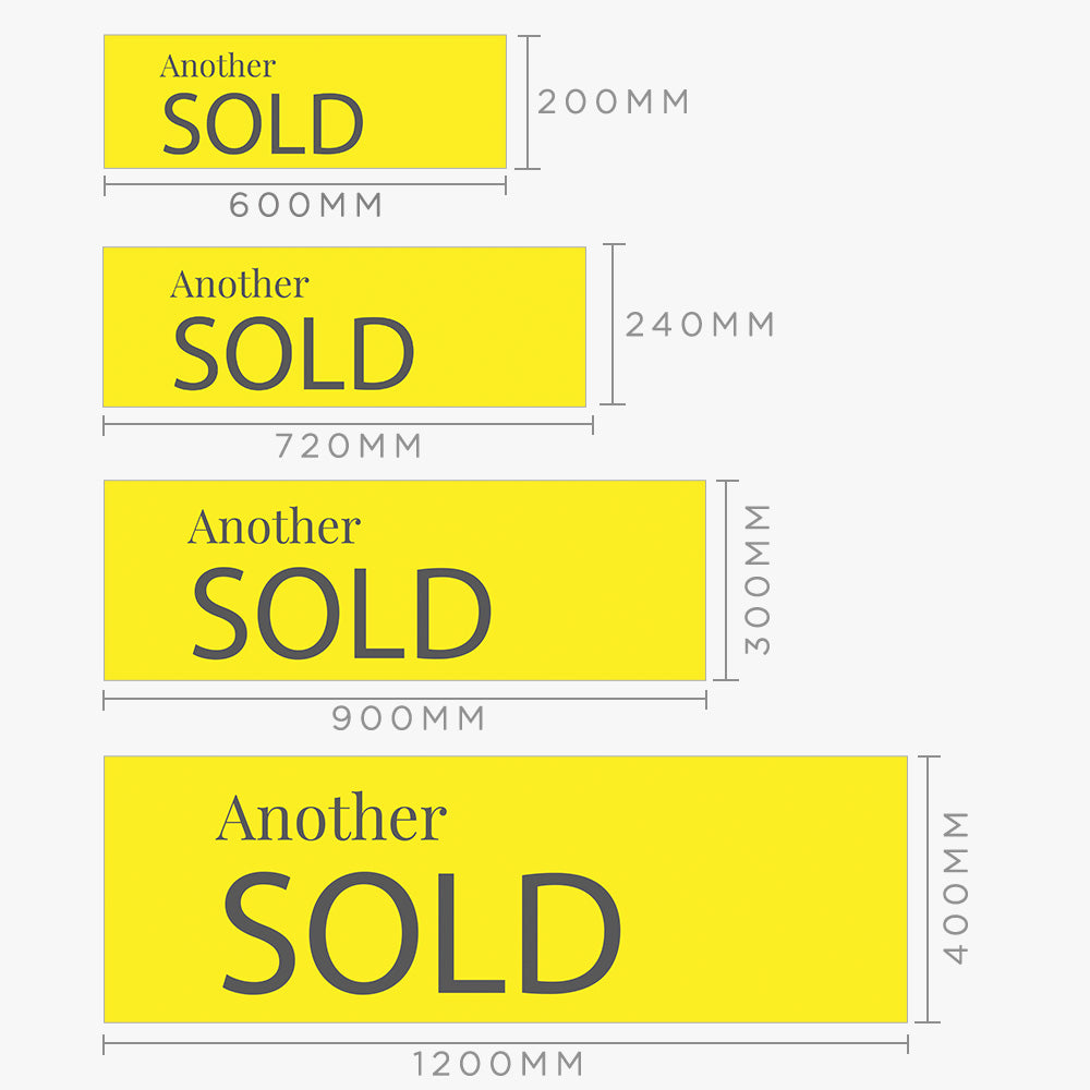 Sold Sticker With Yellow Background (Rectangle)