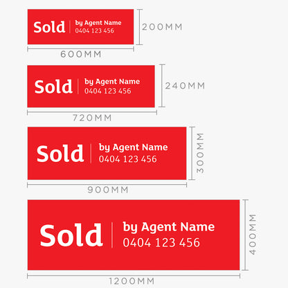 Sold Sticker with Agent Details (Rectangle) - LJ Hooker: size options