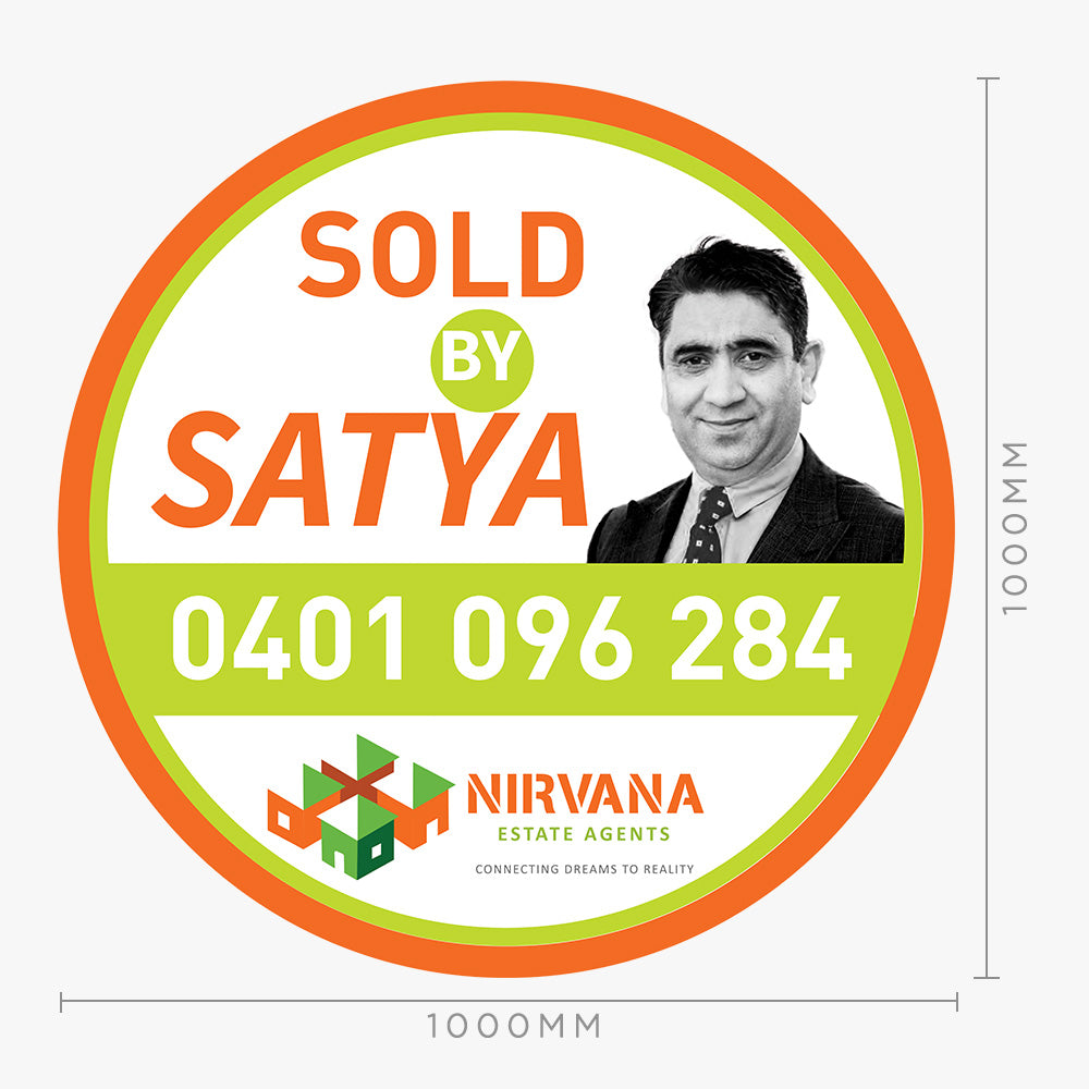 Custom Sold by Sticker - Nirvana Estate Agents (Round)