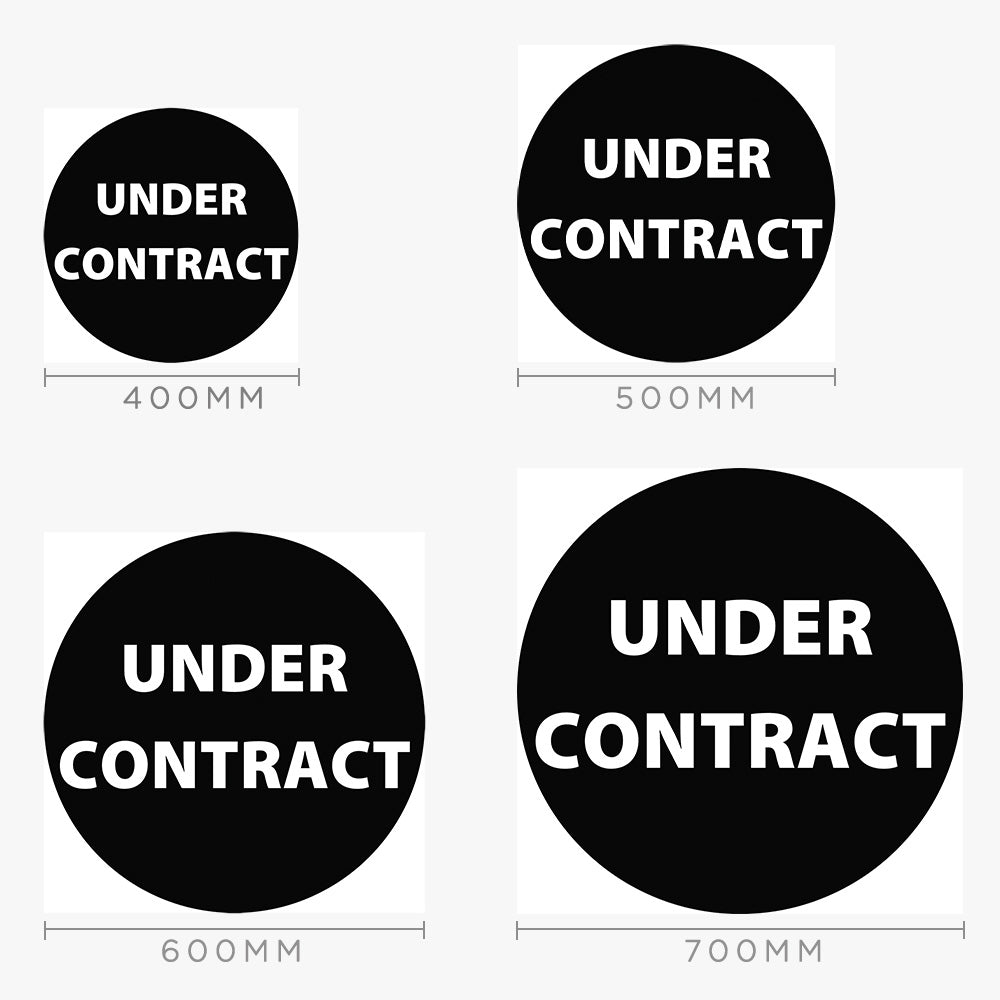 Under Contract Sticker (Round) (Black) - Zoom Real Estate