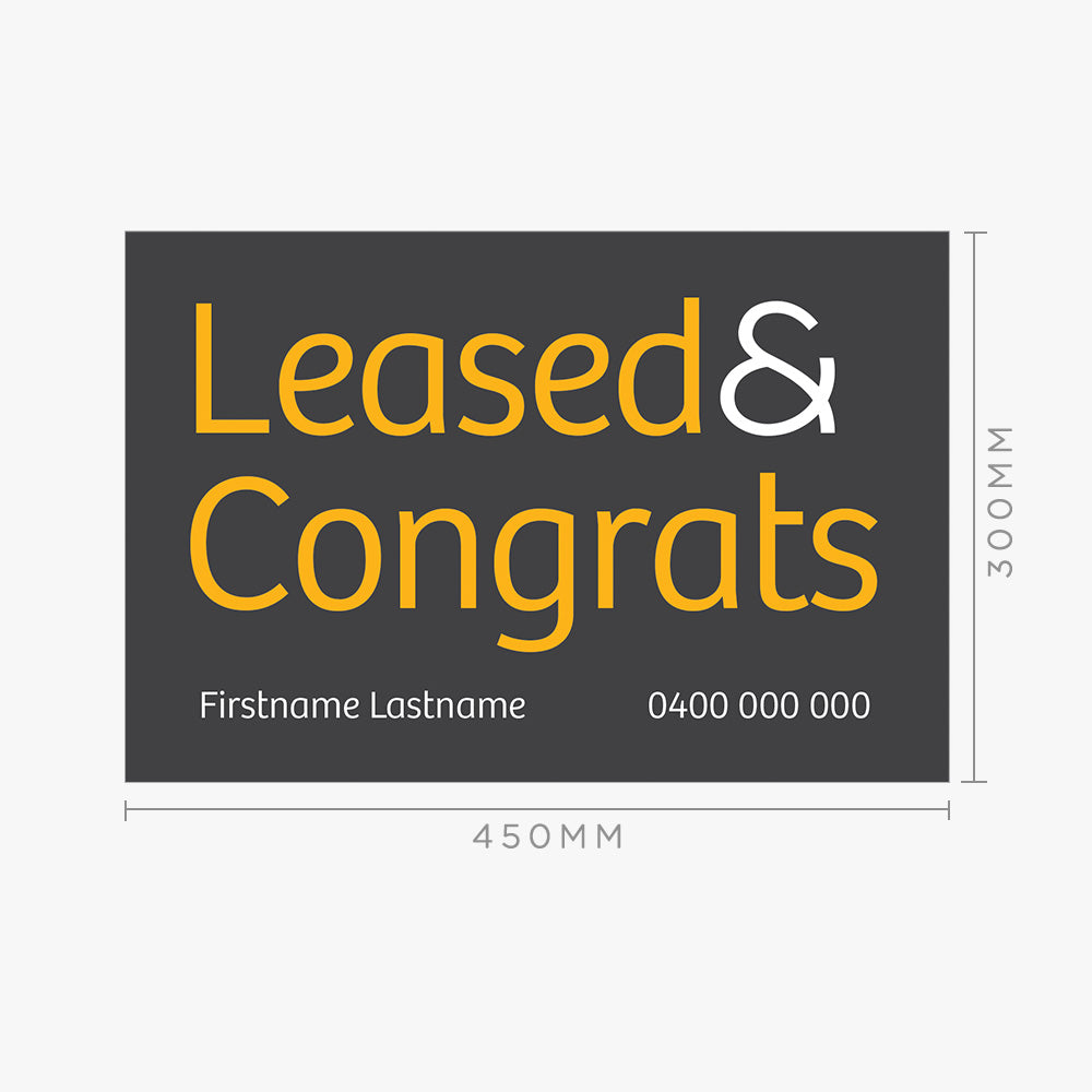 Leased & Congrats with info Sticker (Rectangle) - Raine & Horne