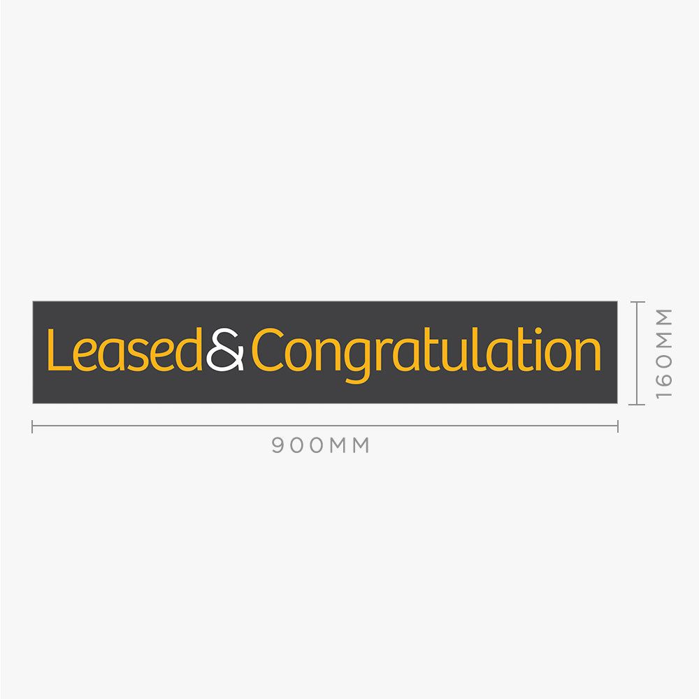 Leased & Congratulation Sticker (Rectangle) - Raine & Horne - Slim