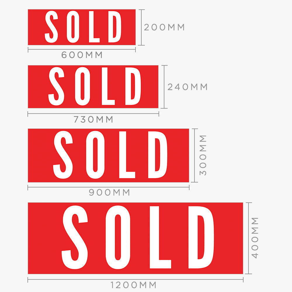 Generic Sold Sticker (Rectangle) Multi Colour -League Gothic
