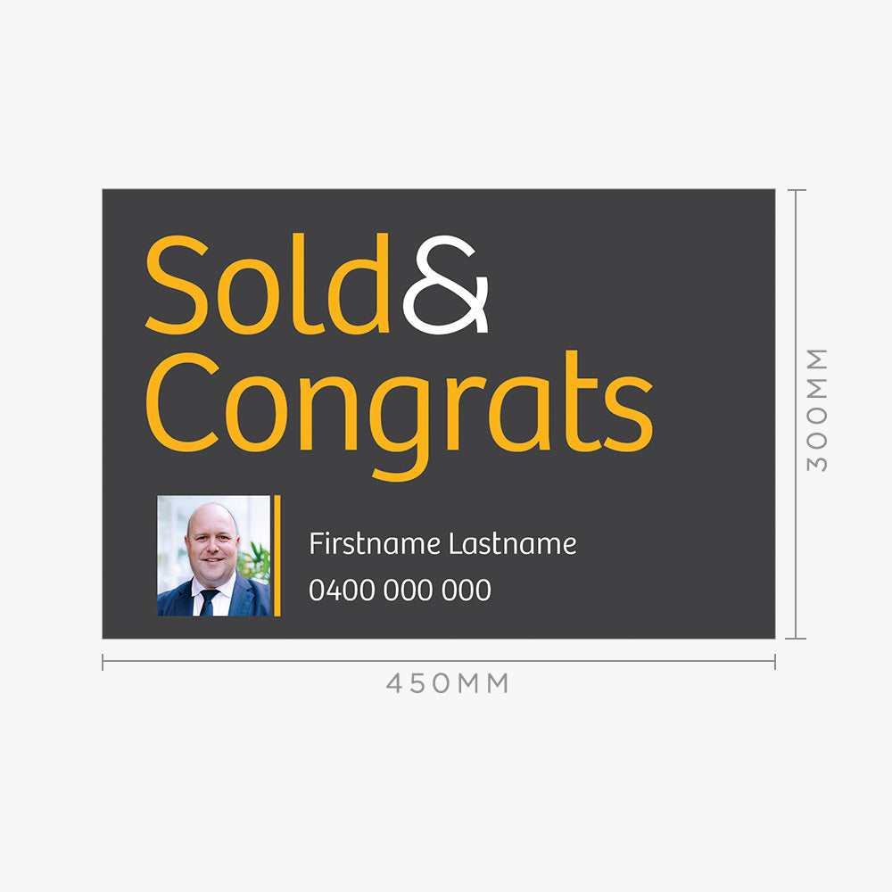 Sold & Congrats with Photo Sticker (Rectangle) - Raine & Horne