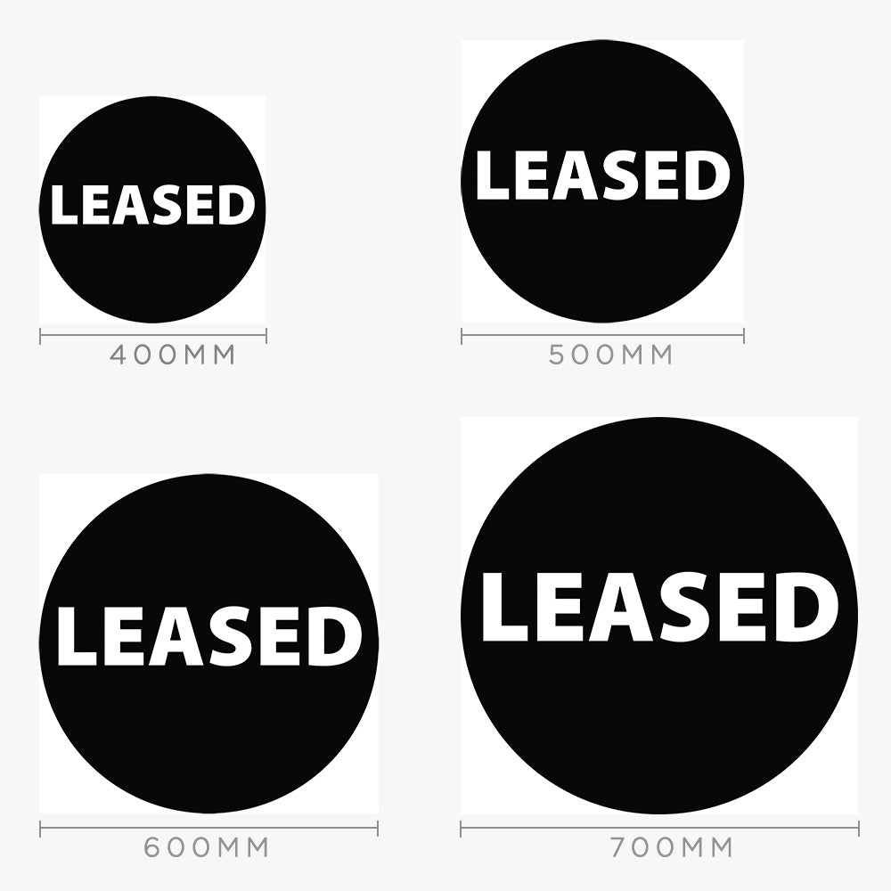 Leased Sticker (Round) (Black) - Zoom Real Estate