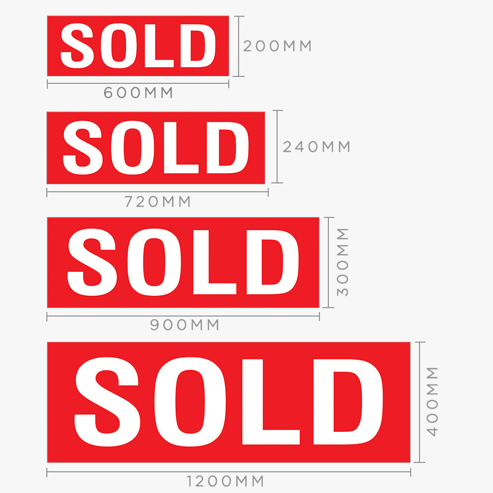 Generic Sold Sticker (Rectangle) Red-White