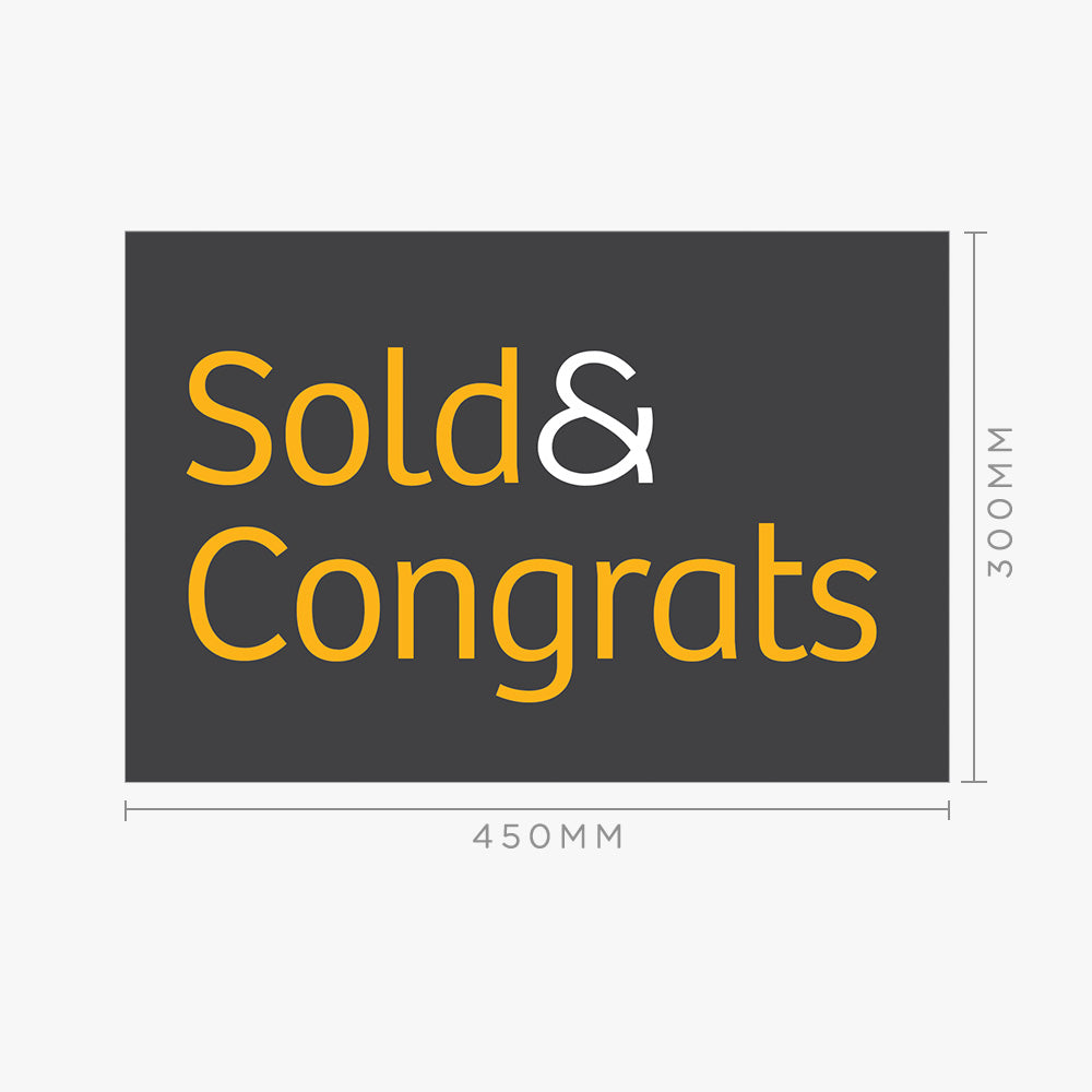 Congrats Sticker Rectangle Sold & Congrats Sticker (Rectangle) - Raine & Horne – Real Stickers