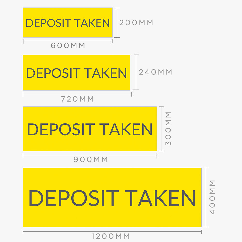 Deposit Taken Sticker With Yellow Background (Rectangle)