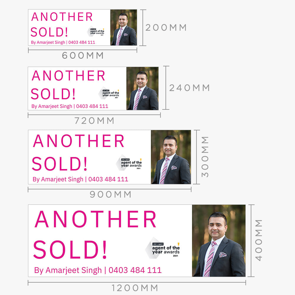 ANOTHER SOLD Sticker (Rectangle) - Waratah Estate Agents - Amarjeet Singh