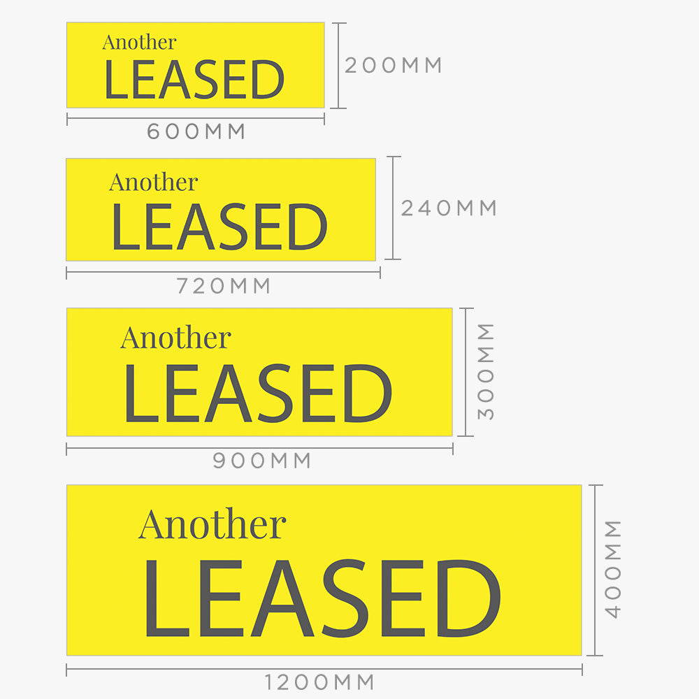 Leased Sticker With Yellow Background (Rectangle)
