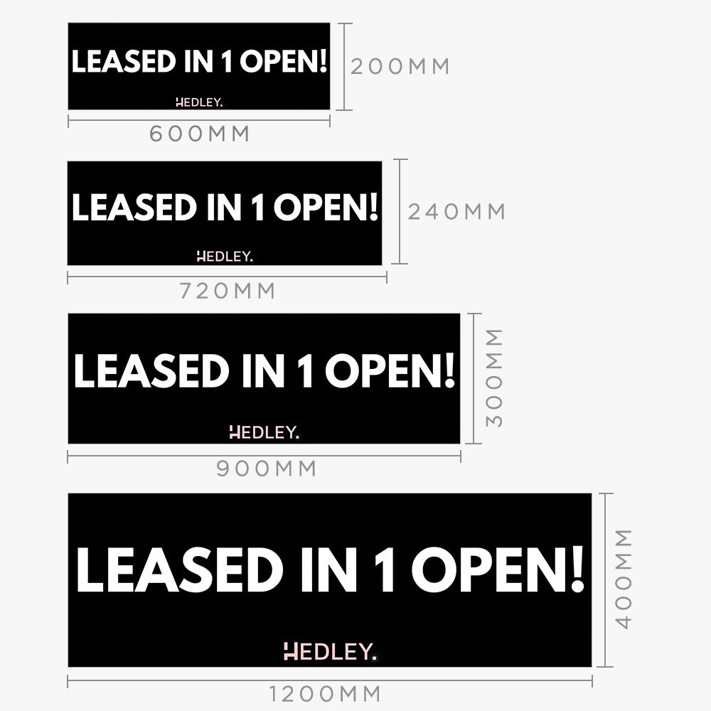 LEASED in 1 Open - Sticker (Rectangle) - Hedley Real Estate
