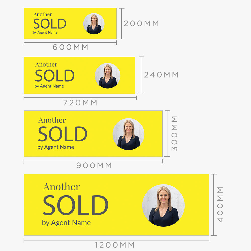 Sold Sticker With Yellow Background and Photo (Rectangle)