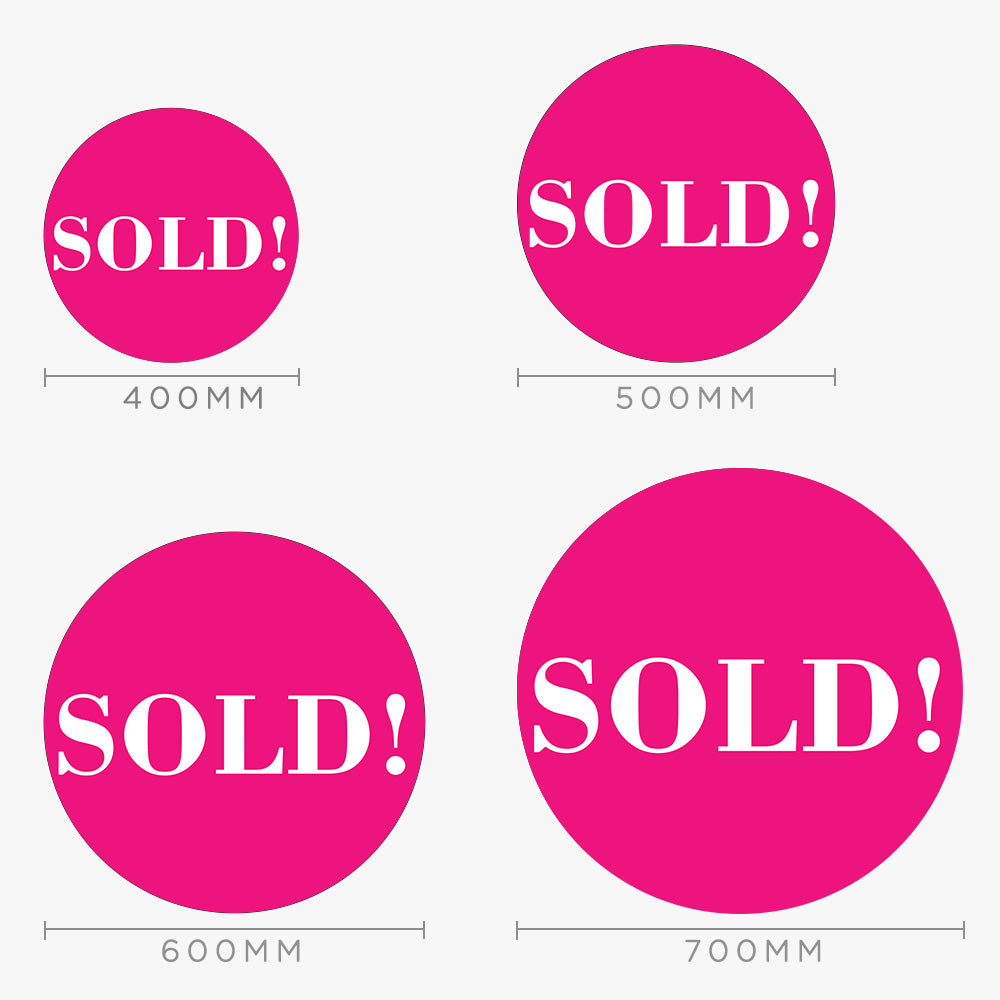 Sold Sticker (Round) - Pink_Bodoni