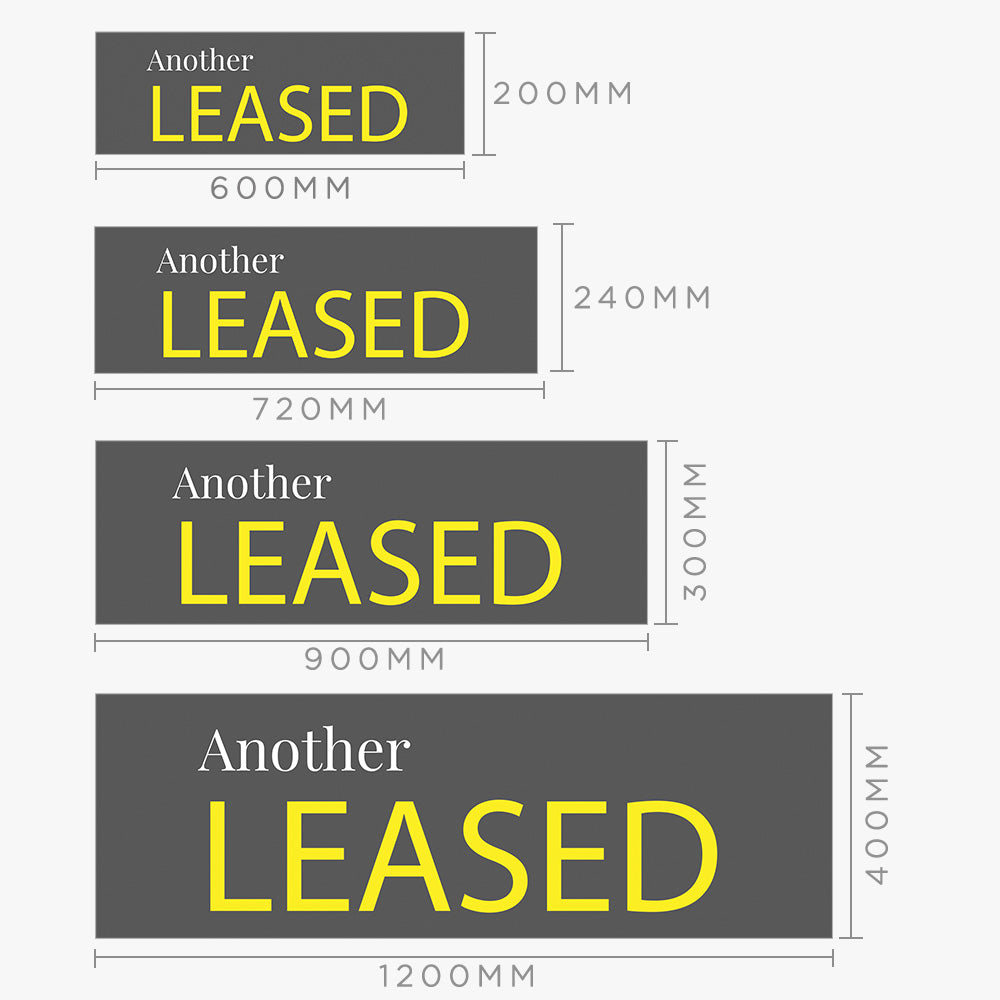 Leased Sticker With Dark Grey Background (Rectangle)