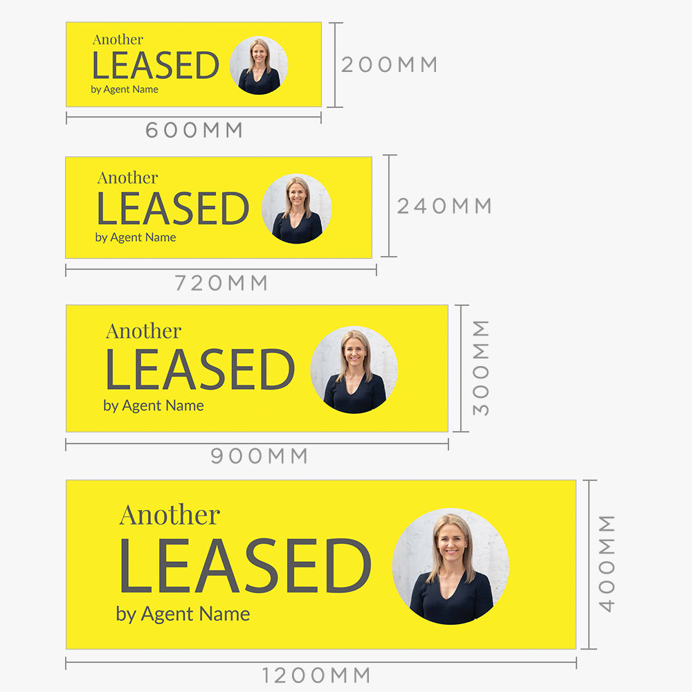 Leased Sticker With Yellow Background and Photo (Rectangle)