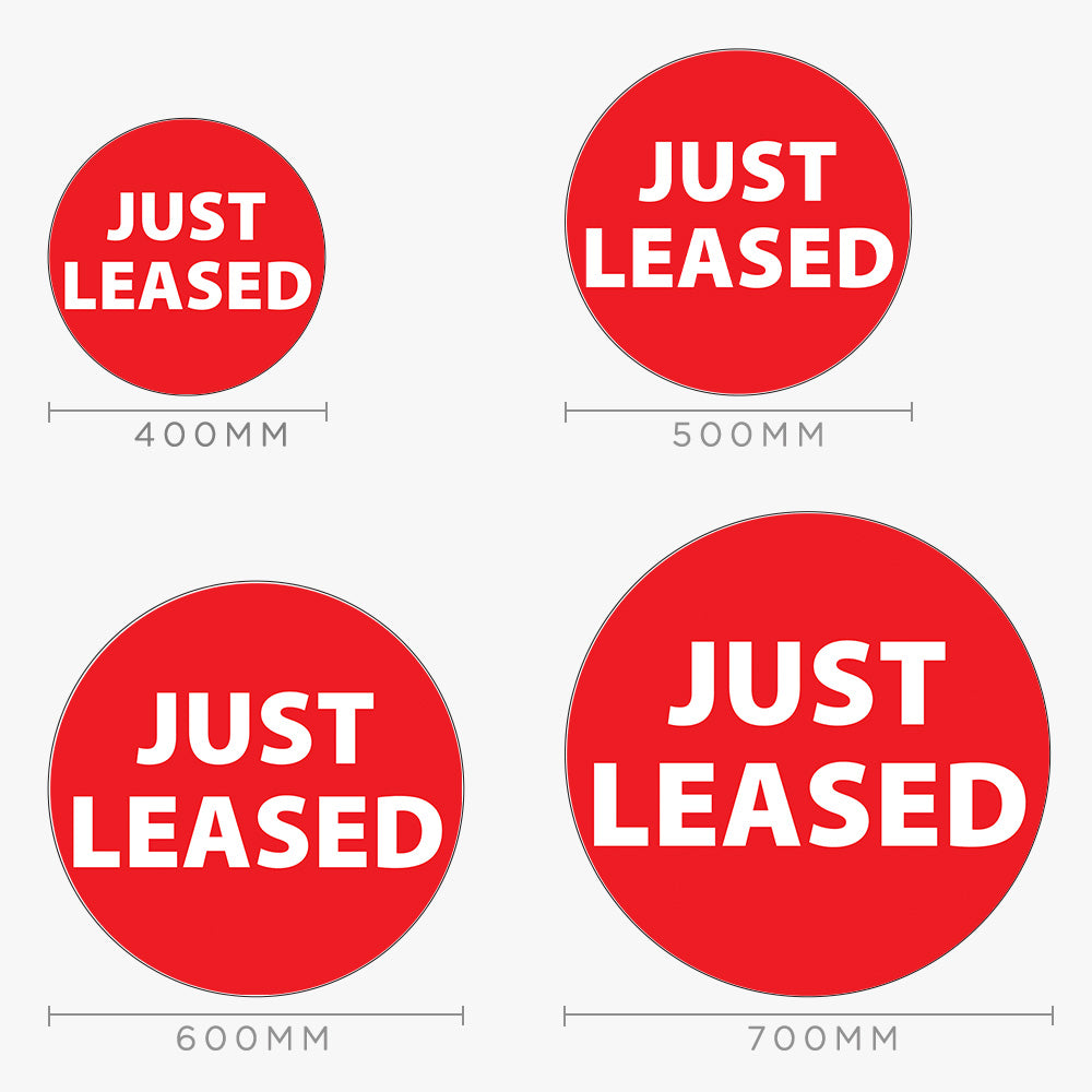 Generic JUST LEASED Sticker (ROUND) - Red