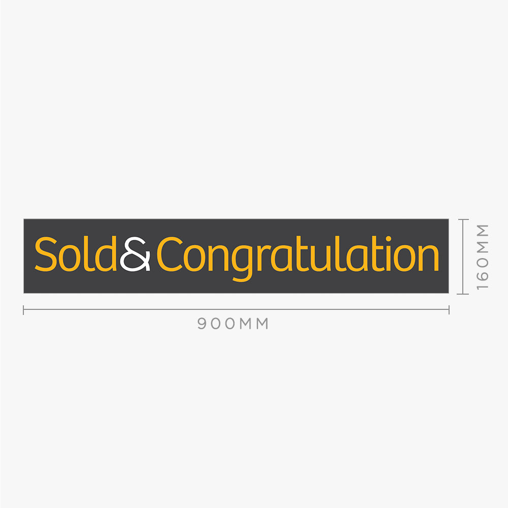 Sold & Congratulation Sticker (Rectangle) - Raine & Horne - Slim