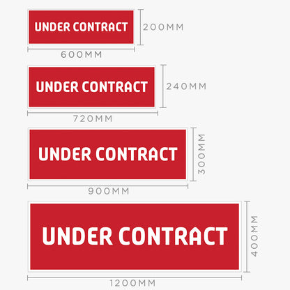 Under Contract Sticker (Rectangle): size options