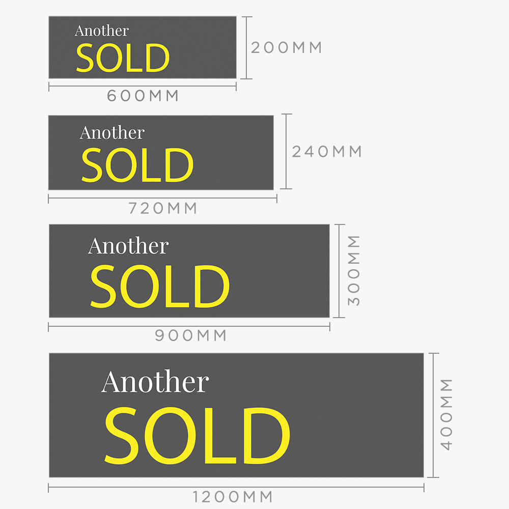 Sold Sticker With Dark Grey Background (Rectangle)