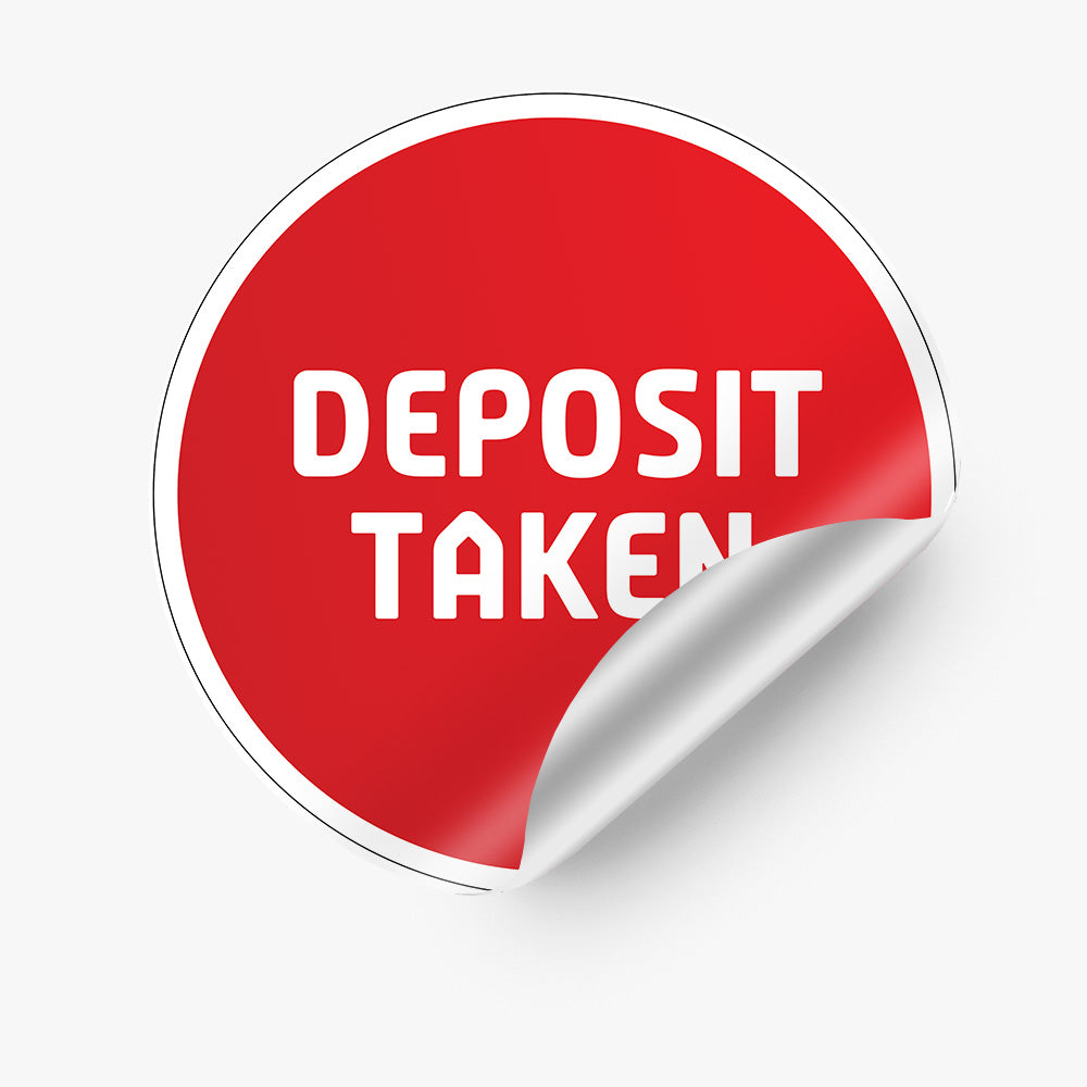 Deposit Taken Sticker (Round) - Red Gradient with White Border - Professionals