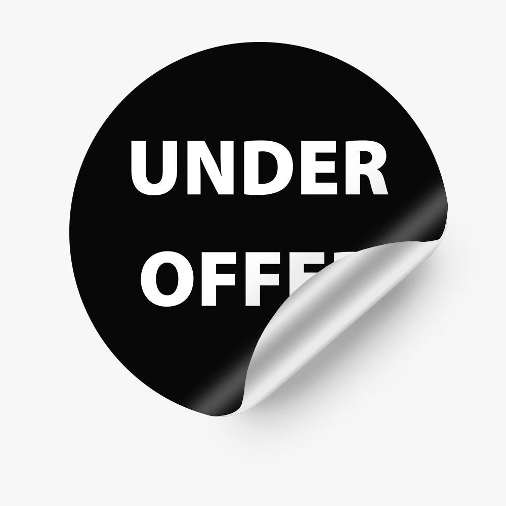 Under Offer Sticker (Round) (Black) - Zoom Real Estate