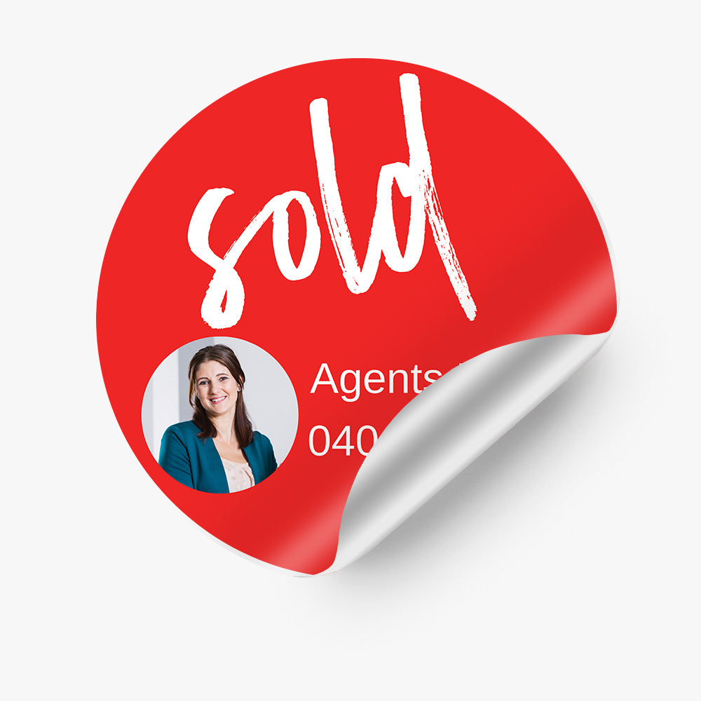 Custom Sold Sticker - Elders Real Estate (Round) – Real Stickers