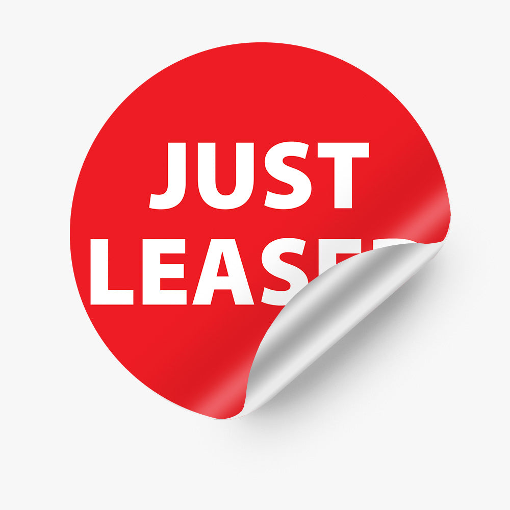 Generic JUST LEASED Sticker (ROUND) - Red